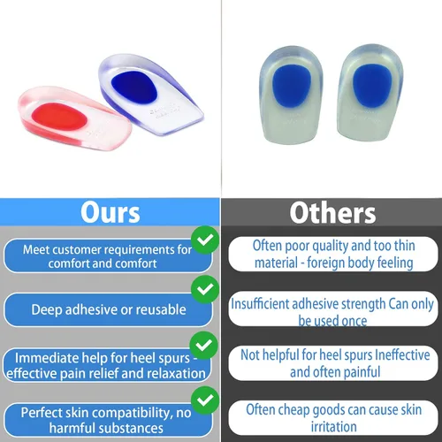 Vista 4 de Kairry Talonera de gel para fascitis plantar, almohadillas de silicona para fascitis plantar, dolor de talón, dolor de espolón óseo y tratamiento