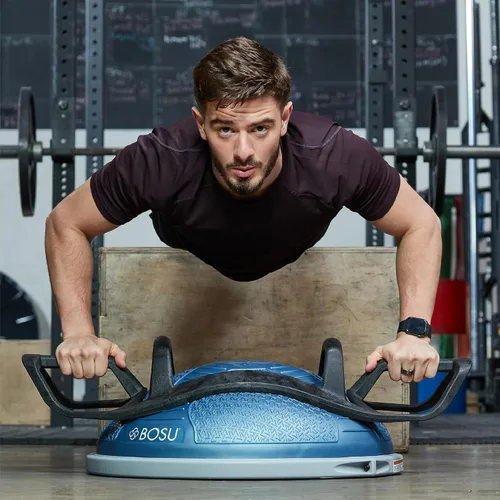 Vista 9 de The Helm - Sistema de entrenamiento de fuerza y fitness – Dispositivo multiagarre para flexiones y plancha para pelota de equilibrio y de estabilidad