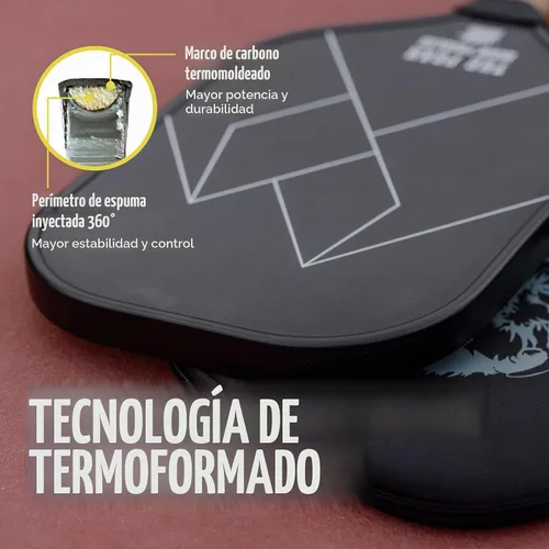 Vista 5 de Bison Paddles: Thermoformed Carbon Fiber Pickleball Paddle - Professional Grade Construction for Maximum Spin and Power Paddle Tuning Kit Included