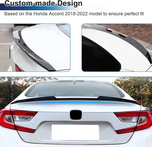 Vista 4 de Alerón para maletero compatible con Honda Accord 10ª generación 2018 2019 2020 2021, alerón para labio de maletero con plástico ABS para sedán de 4
