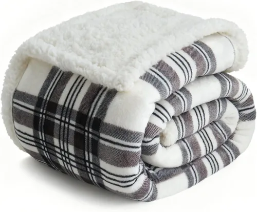 Vista 15 de Gracelife Manta de forro polar Sherpa para sofá, manta de felpa mullida y cálida para mujeres y hombres, acogedora manta gruesa y suave