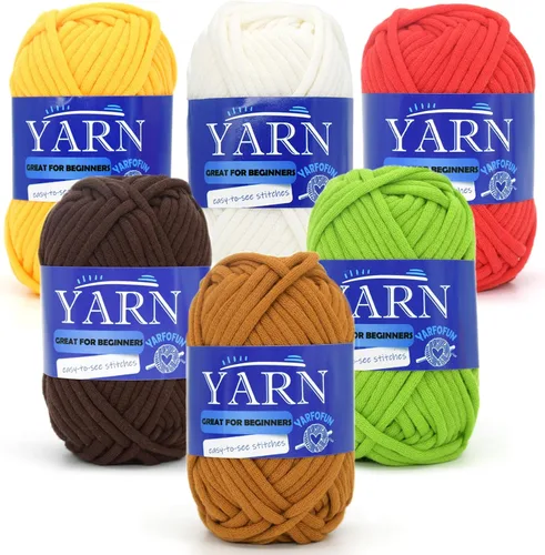 Vista 12 de Paquete de 6 hilos de ganchillo para principiantes, colores arcoíris, multicolor, hilo de ganchillo de algodón para tejer a ganchillo, para Serie