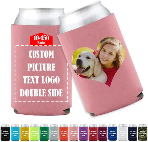 Vista 6 de Funda enfriadora de latas de cerveza personalizada Koo-zi Slim a granel, añade tu texto con imagen en una cubierta plegable de 12 onzas líquidas