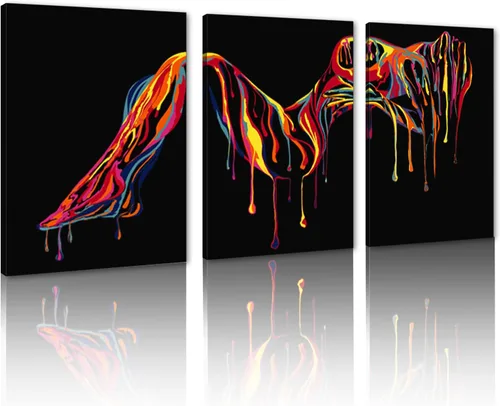 Vista 33 de Novatique 3 piezas de arte de pared sexy en blanco y negro para parejas desnudas, decoración de pared abstracta de amor para mujeres y hombres, arte