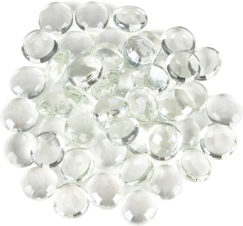 Vista 6 de WGV - Canicas planas, guijarros, gemas de vidrio para rellenos de jarrones, bodas, decoración, rocas de cristal, ámbar