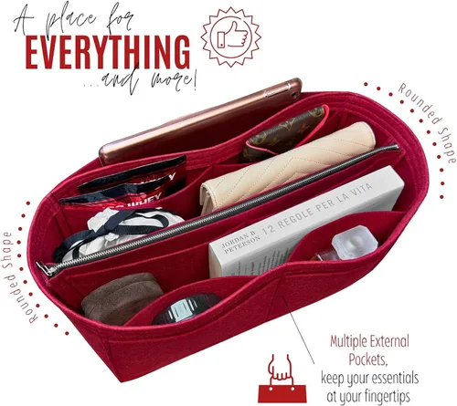 Vista 6 de Divitize Organizador de bolsos de alta calidad compatible con Gucci organizador de tocador, ajuste perfecto, fieltro de calidad duradero, cobertura