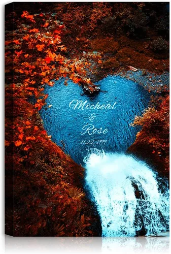 Vista 139 de A&T ARTWORK Love on Beach - Impresión fotográfica personalizada, incluye nombres y la fecha, regalo único para el aniversario de boda. Alfombrillas