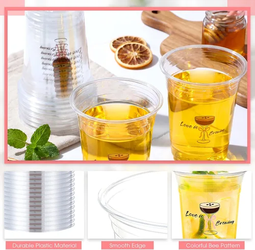 Vista 3 de 100 tazas de Martini de 16 onzas transparentes de boda Love Is