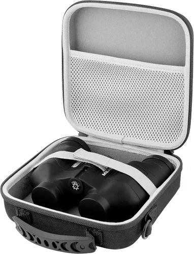 Vista 7 de Estuche para binoculares, funda protectora rígida de EVA con exterior resistente al agua, asa de transporte y correa para el hombro, se adapta a