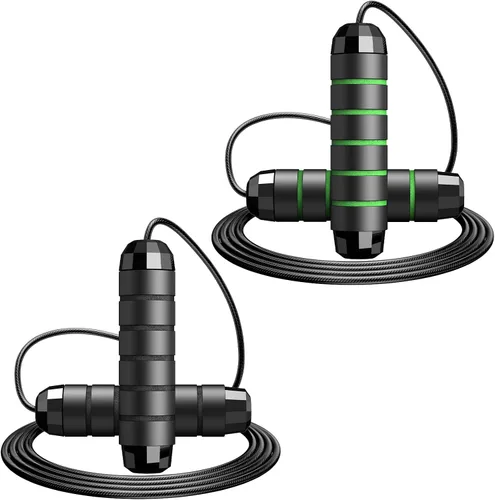 Vista 11 de Jump Rope,Tangle-Free Rapid Speed Jump Rope with Ball Bearings for Men,Women and Kids,Adjustable Steel Skipping Rope with Ergonomic Foam Handles,A