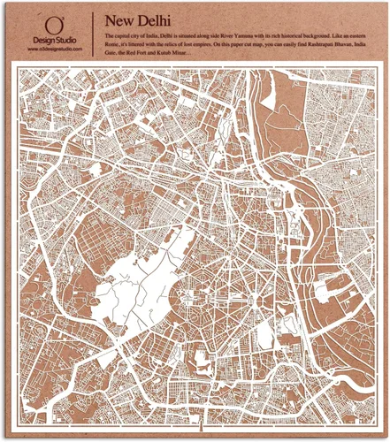 Vista 83 de O3 Design Studio Aberdeen - Mapa de papel cortado en papel blanco de 12 x 12 pulgadas