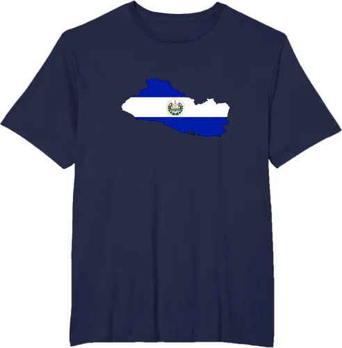 Vista 12 de Camiseta de El Salvador Country Outline on Flag