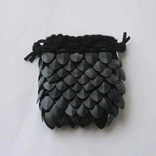 Vista 6 de Scalemail - Bolsa de dados en tejido Dragonhide Armor- Negro