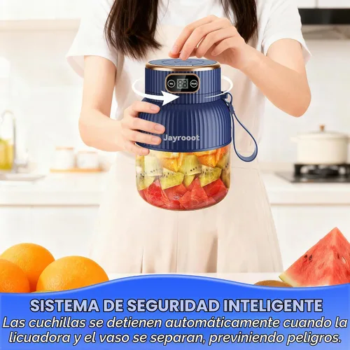 Vista 5 de Licuadora personal, compacta inalámbrica, 20 oz (20.3 fl oz) Azul Verde