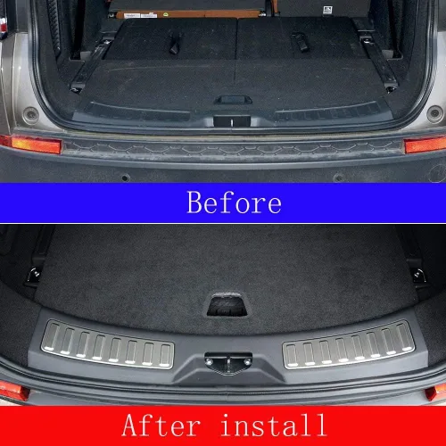 Vista 3 de YIWANG 304 - Protector de parachoques para puerta trasera de coche, acero inoxidable, 2 piezas para Land Rover Discovery Sport 2015-2019