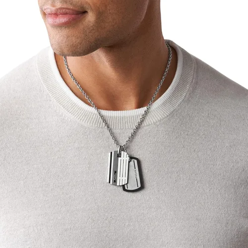 Vista 4 de Fossil Collar de acero inoxidable para hombre