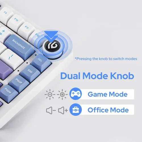 Vista 3 de EPOMAKER x LEOBOG Hi75 Teclado mecánico con cable de aleación de aluminio, teclado programable para juegos montado en una junta con perilla