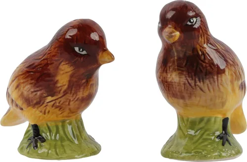 Vista 13 de Salero y pimentero de cerámica con diseño de pájaros para coleccionistas, decoración de cocina - Jaula de pájaros Tortolitos rosados