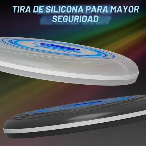 Vista 6 de HYES Paquete de 2 discos voladores iluminados para niños, 45 LED, 14 modos de iluminación, anillo volador recargable que brilla en la oscuridad