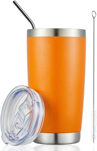 Vista 18 de COMOOO Vaso Térmico de 20 onzas al por Mayor con Aislamiento al Vacío de Doble Pared, Taza de Viaje de Acero Inoxidable con Tapa y Pajita