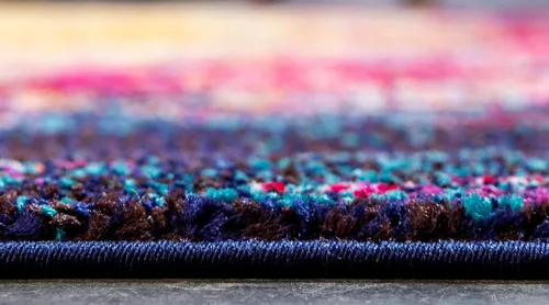 Vista 5 de Unique Loom Jardin Collection - Alfombra para múltiples áreas, abstracta, vibrante., Polipropileno, Multi/azul marino.