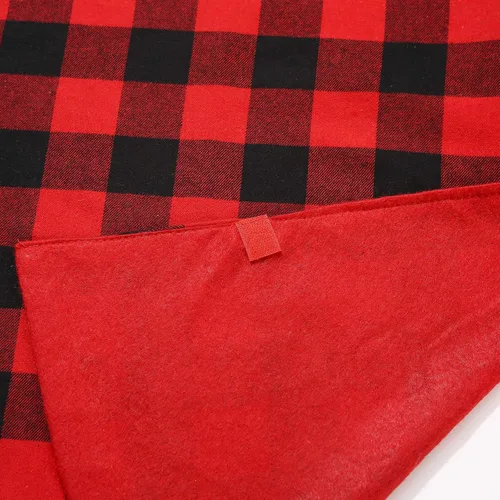 Vista 6 de Sattiyrch Falda para Árbol de Navidad de Cuadros Buffalo de 36 pulgadas, Falda para Árbol de Navidad de Cuadros Buffalo Rojo y Negro