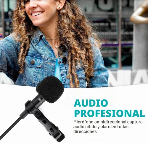 Vista 5 de Movo WMIC50 Sistema de micrófono inalámbrico Lavalier de 2.4 GHz con antena integrada de 164 pies