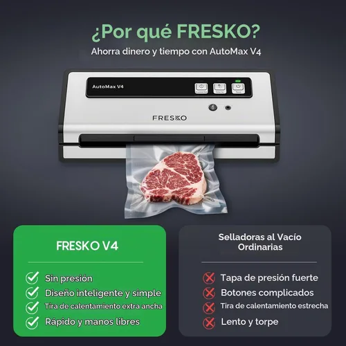 Vista 5 de FRESKO Máquina selladora al vacío con detección automática de bolsas, juego de accesorios al vacío de tarro Mason, doble sellado térmico, fácil