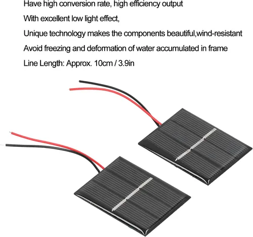 Vista 4 de Mini paneles solares, polisilicio micro mini pegamento energía células solares 0.4W 1.5V 1.693x2.165 in Kit de células solares módulo de panel solar