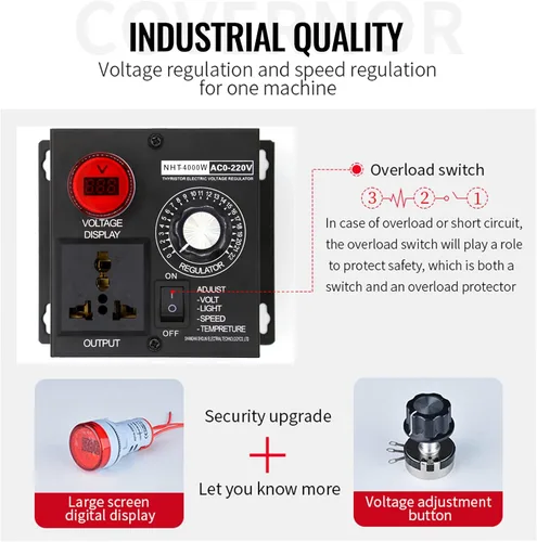 Vista 2 de Controlador de velocidad variable del motor de CA y regulador de velocidad del ventilador - 15A 110V