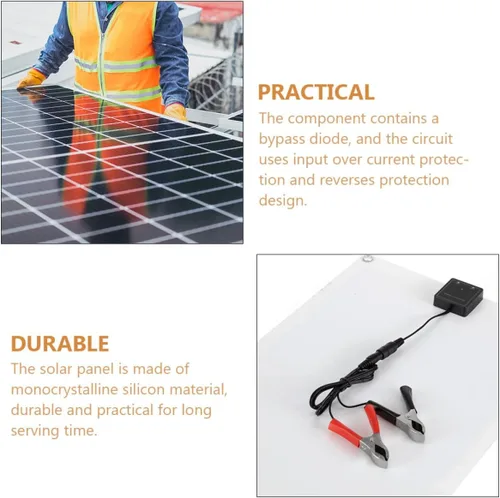 Vista 7 de SEWACC Dual USB Port Portable Solar Panel for Outdoor Use Rv Solar Panel Kit for Car Camper Boat Yacht with High Wind Resistance and Flexible Design