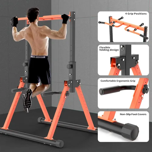 Vista 5 de Z ZHICHI Plegable Pull Up/Dip Stand,Entrenamiento de la parte superior