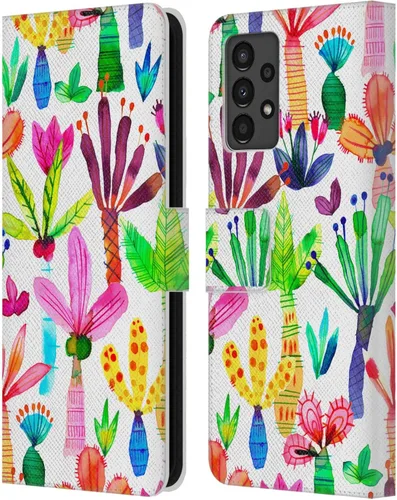 Vista 238 de Head Case Designs Officially Licensed Ninola Brushstrokes Black Summer Patterns Leather Wallet Case Compatible with Samsung Galaxy A07 4G