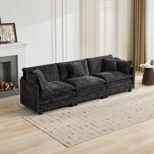 Vista 13 de Modular Sectional Couches Sofa, 4-Seat Cloud Couch with Double Layer Upholstered Seat Cushion, Breathable Chenille Fabric, for Living Room Bedroom
