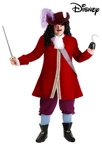 Vista 6 de Disfraz Deluxe Talla Plus de Capitán Garfio de Disney para Hombre Multicolor