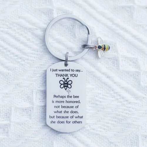 Vista 5 de VALAFO Joyería de abeja para mujeres y hombres, llavero de abejorro de miel, cosas súper abejorros, regalo de abejorros, artículos de encanto
