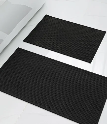 Vista 18 de YIHOUSE Juego de 2 tapetes de baño ultrafinos de secado rápido, tapete de baño absorbente para baño, antideslizante, lavable a máquina (beige)