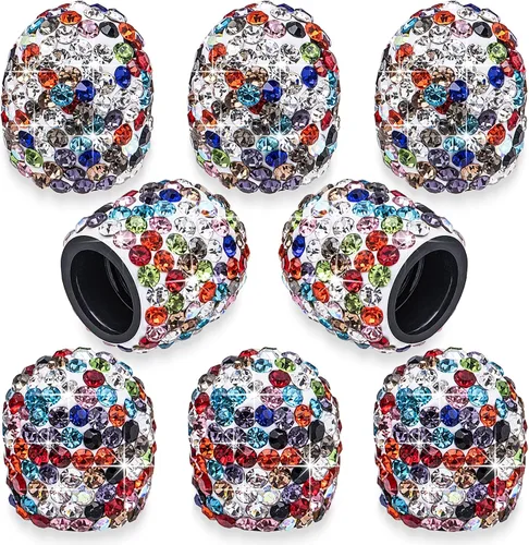 Vista 32 de 4 tapas de válvula de vástago de neumático de diamantes de cristal brillante, a prueba de polvo, tapas universales para válvulas de neumáticos