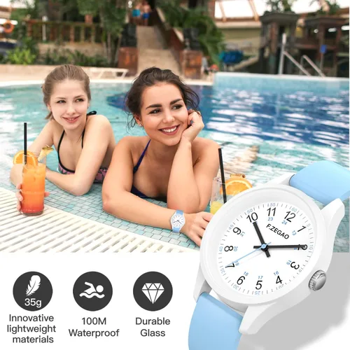 Vista 2 de Nurse Watch for Nurse Professionals Medical Students Women, 100M Waterproof Watch for Swimming 24 Hour Military Time Easy to Read Dial with Silicone