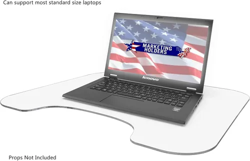 Vista 3 de Escritorio de regazo de acrílico transparente de 22 pulgadas, bandeja de regazo ligera y portátil para escribir, dibujar, comer, estudiar Marketing