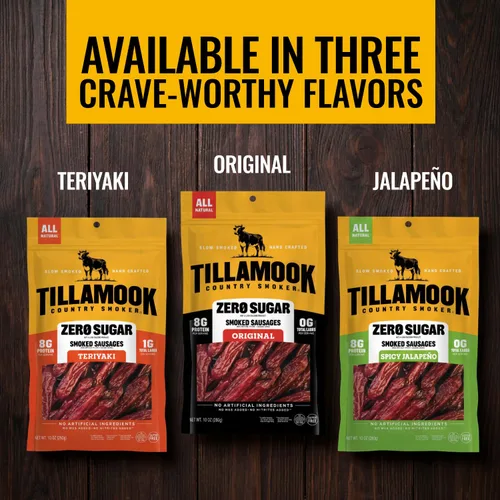 Vista 6 de Tillamook Country Smoker Zero Sugar Original Keto Friendly Salchichas ahumadas, 10 onzas (paquete de 2)