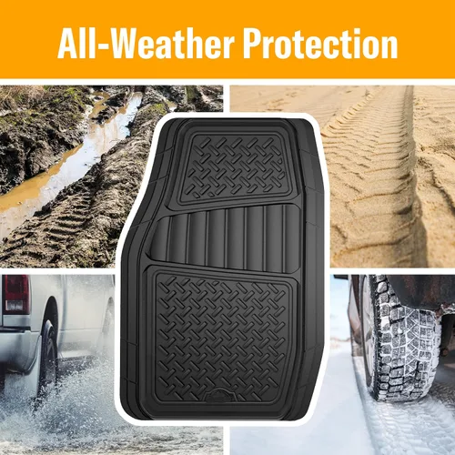 Vista 6 de Armor All 2 piezas de alfombrillas para camioneta, alfombrillas resistentes para todo tipo de clima para camionetas — Negro