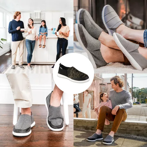 Vista 4 de isotoner Zenz - Zapatos casuales para hombre ligeros y deportivos de punto sin cordones