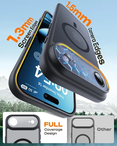 Vista 39 de TOCOL Funda para iPhone 11, compatible con Magsafe, protección completa de cámara, imanes integrados, protección contra caídas, funda translúcida