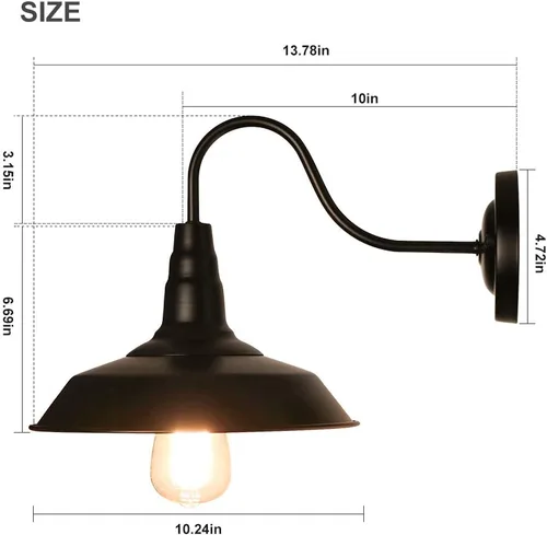 Vista 5 de LynPon Juego de 2 apliques de pared de cuello de cisne para interiores, color negro, juego de 2 lámparas rústicas de pared, iluminación industrial