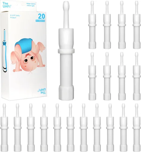 Vista 11 de Aliviador de gases y cólicos uhfi para bebés, solución natural de 20 unidades, alivio efectivo e instantáneo de gases y estreñimiento para bebés