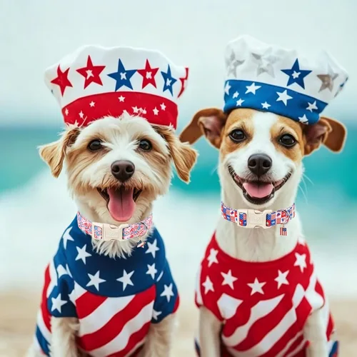 Vista 8 de Collar para perros del 4 de julio, collares patrióticos azules para cachorros y perros pequeños, ligero y ajustable 1776 collares para cachorros