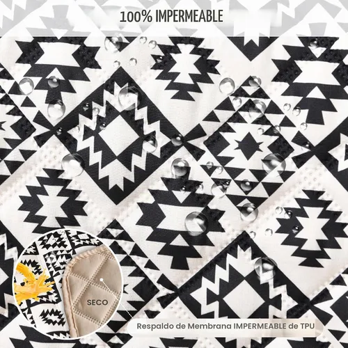 Vista 4 de ALIECOM Funda para sofá 100% impermeable para sofá de 3 cojines, apta para mascotas, fundas de sofá lavables con estampado, antideslizantes, Gris a