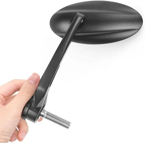 Vista 13 de KiWAV Espejos de extremo de barra de motocicleta ultra negro compatible con manillar roscado M6