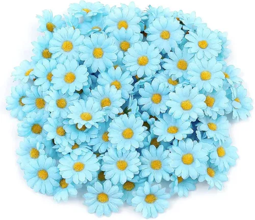 Vista 11 de 100 cabezas de girasol de seda de 1.969 in, 2 pulgadas, decoración de boda, corona de regalo, álbum de recortes, manualidades, fiesta, festival